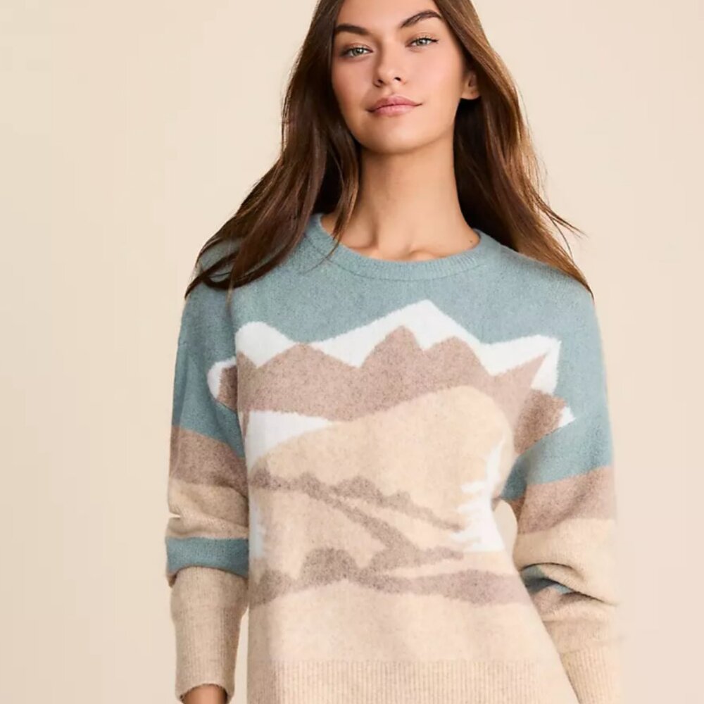 NWT Lou & Grey Snowy Mountain Cloudstitch Sweater S